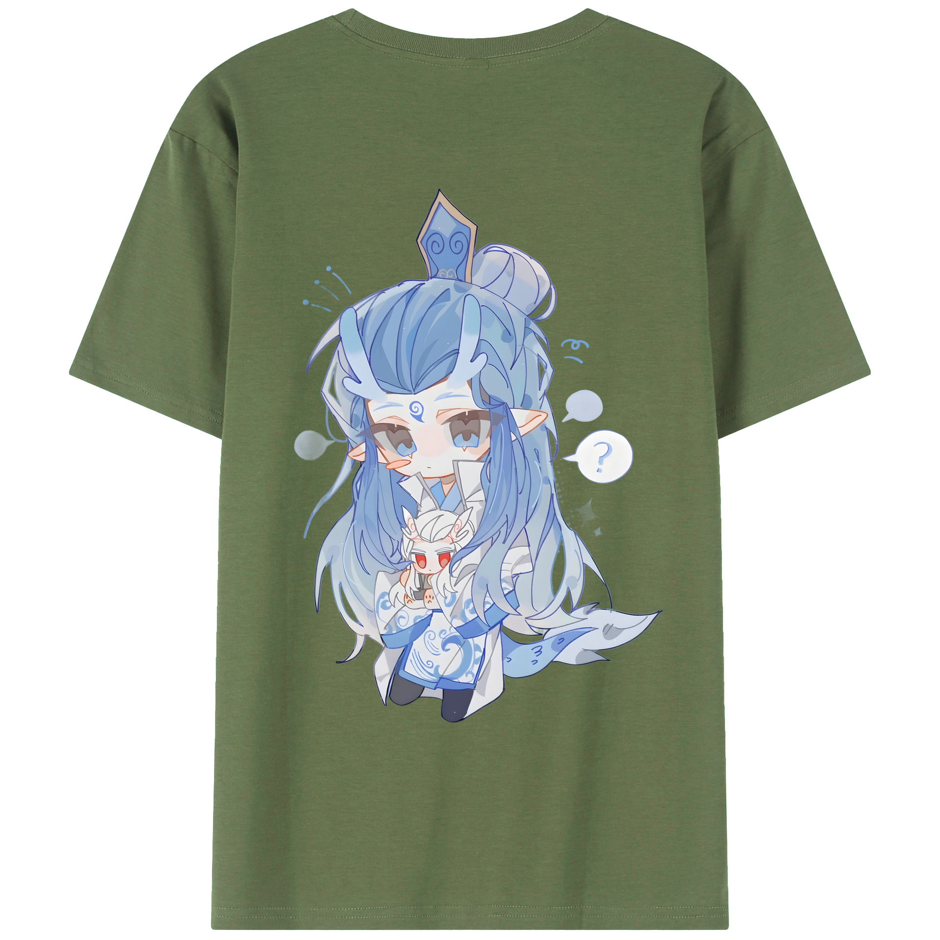 （画像用） Ne Zha 2 ナタ 魔童の大暴れ 綿100％ メンズ半袖Tシャツ（バックプリント） 通気性